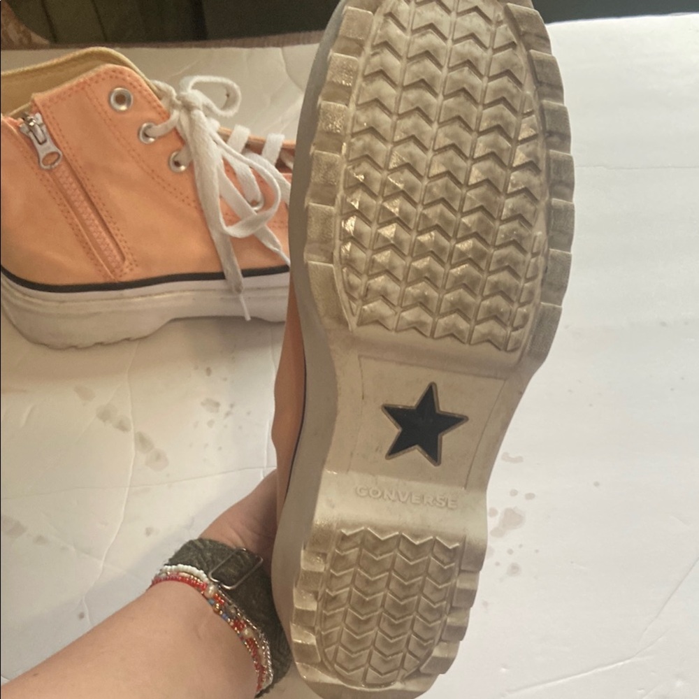 Converse Peach High-Top Sneakers - Picture 3 of 5